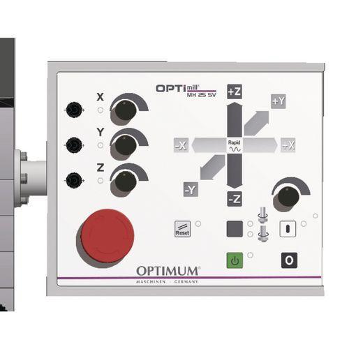станок optimum maschinen OPTImill MH 25 SV фото Противовес фрезерной головки повышает точность обработки и облегчает перемещение по оси Z; Подготовленные пазы для последующей установки магнитных лент
